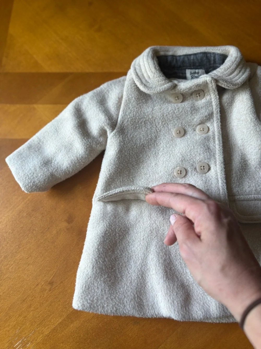 OshKosh Baby B'gosh Baby Girls Ivory Peacoat Jacket Size 3M